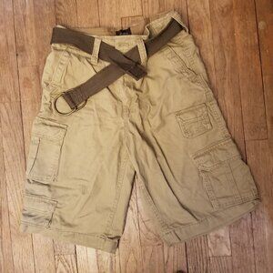 No Boundaries - Tan Cargo Shorts with Belt